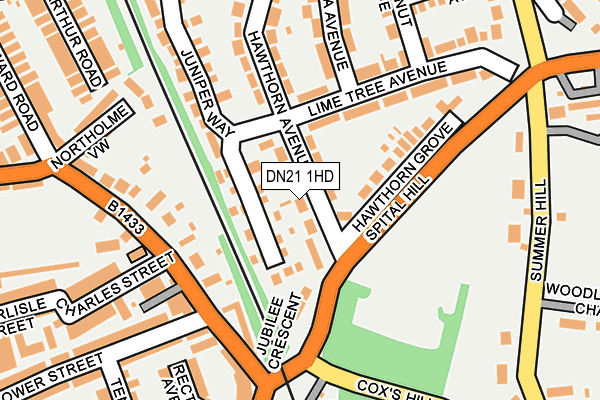DN21 1HD map - OS OpenMap – Local (Ordnance Survey)