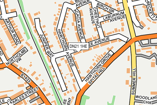 DN21 1HE map - OS OpenMap – Local (Ordnance Survey)