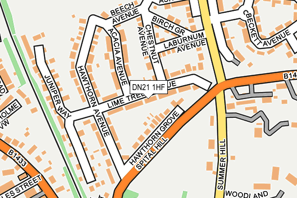 DN21 1HF map - OS OpenMap – Local (Ordnance Survey)