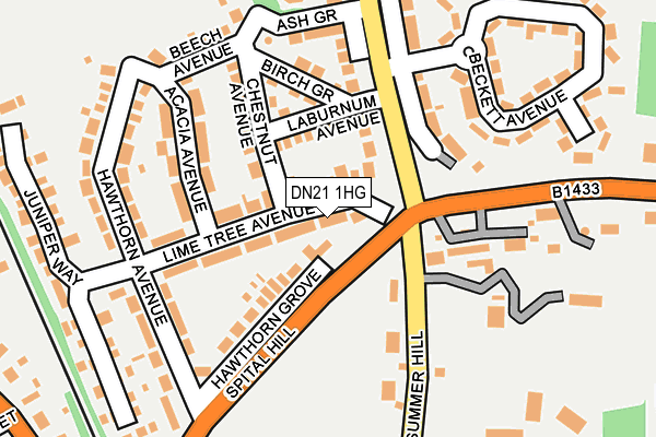DN21 1HG map - OS OpenMap – Local (Ordnance Survey)