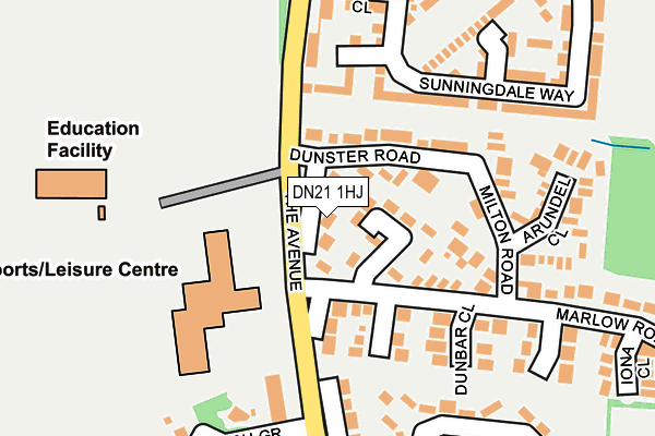 DN21 1HJ map - OS OpenMap – Local (Ordnance Survey)