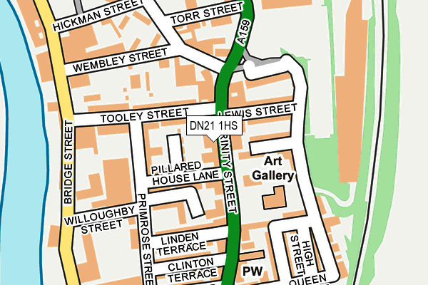 DN21 1HS map - OS OpenMap – Local (Ordnance Survey)