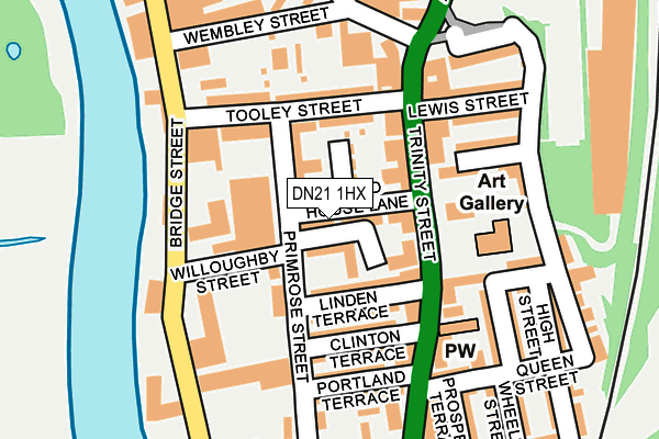 DN21 1HX map - OS OpenMap – Local (Ordnance Survey)