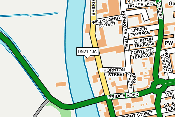 DN21 1JA map - OS OpenMap – Local (Ordnance Survey)