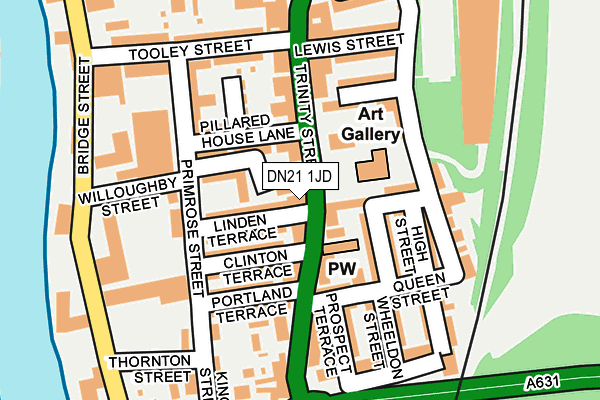 DN21 1JD map - OS OpenMap – Local (Ordnance Survey)