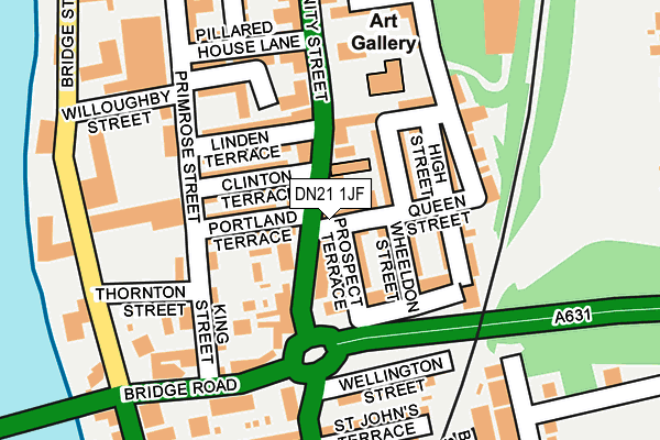 DN21 1JF map - OS OpenMap – Local (Ordnance Survey)