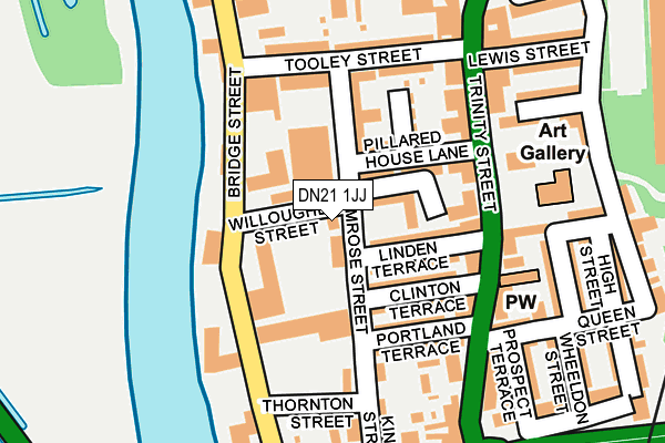 DN21 1JJ map - OS OpenMap – Local (Ordnance Survey)
