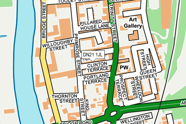 DN21 1JL map - OS OpenMap – Local (Ordnance Survey)