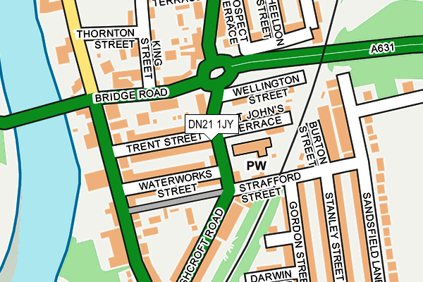 DN21 1JY map - OS OpenMap – Local (Ordnance Survey)
