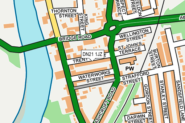 DN21 1JZ map - OS OpenMap – Local (Ordnance Survey)