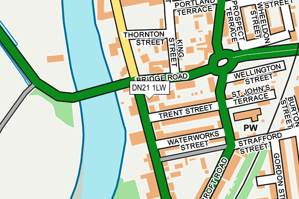 DN21 1LW map - OS OpenMap – Local (Ordnance Survey)