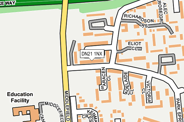 DN21 1NX map - OS OpenMap – Local (Ordnance Survey)