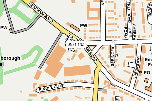 DN21 1NZ map - OS OpenMap – Local (Ordnance Survey)