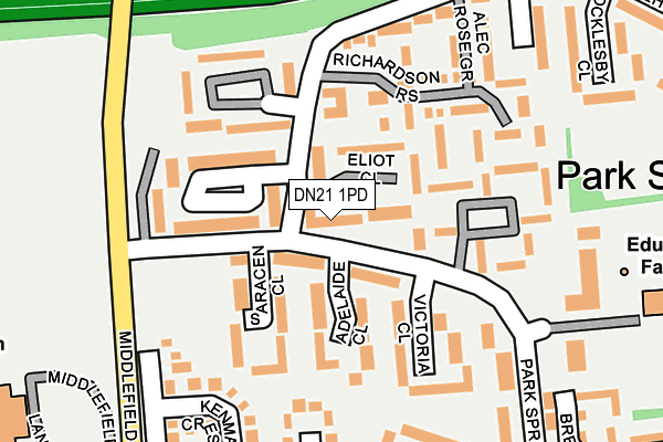 DN21 1PD map - OS OpenMap – Local (Ordnance Survey)