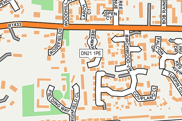 DN21 1PE map - OS OpenMap – Local (Ordnance Survey)
