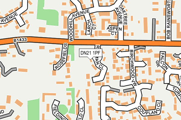 DN21 1PF map - OS OpenMap – Local (Ordnance Survey)