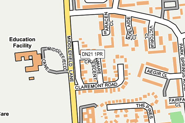 DN21 1PR map - OS OpenMap – Local (Ordnance Survey)
