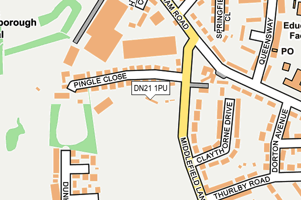 DN21 1PU map - OS OpenMap – Local (Ordnance Survey)