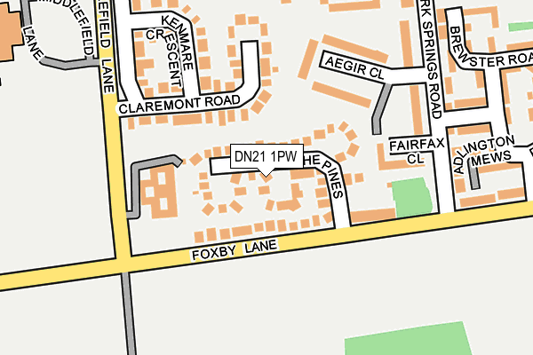 DN21 1PW map - OS OpenMap – Local (Ordnance Survey)