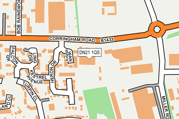 DN21 1QS map - OS OpenMap – Local (Ordnance Survey)
