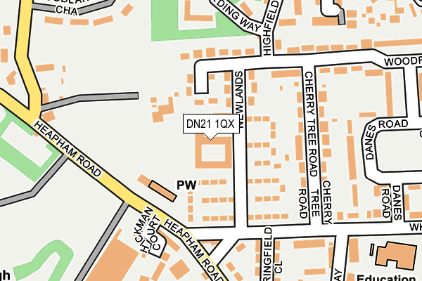 DN21 1QX map - OS OpenMap – Local (Ordnance Survey)