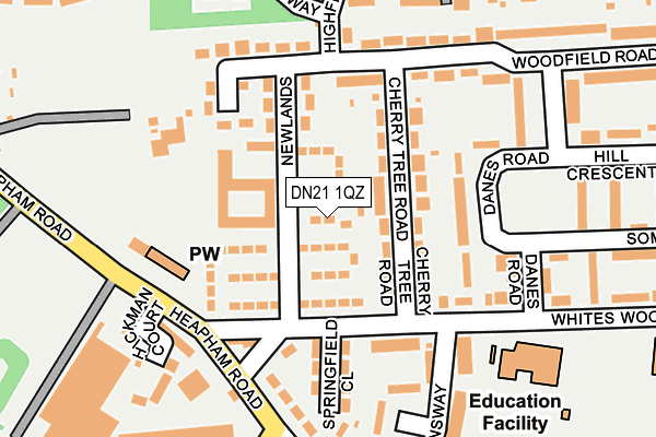 DN21 1QZ map - OS OpenMap – Local (Ordnance Survey)