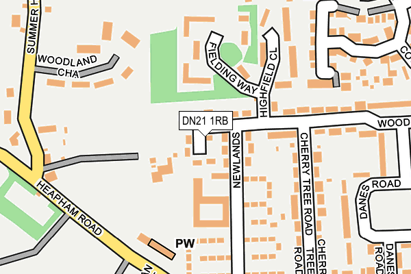 DN21 1RB map - OS OpenMap – Local (Ordnance Survey)