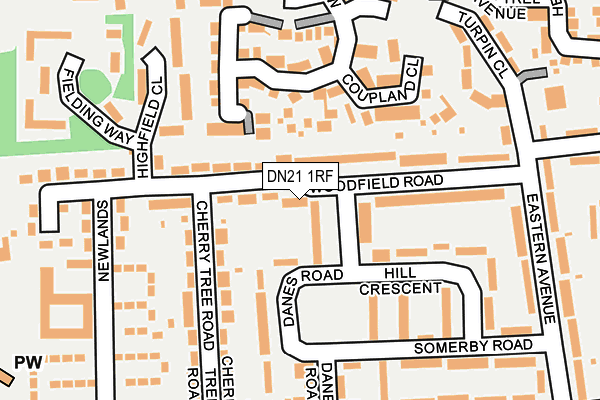 DN21 1RF map - OS OpenMap – Local (Ordnance Survey)