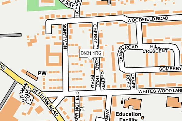 DN21 1RG map - OS OpenMap – Local (Ordnance Survey)