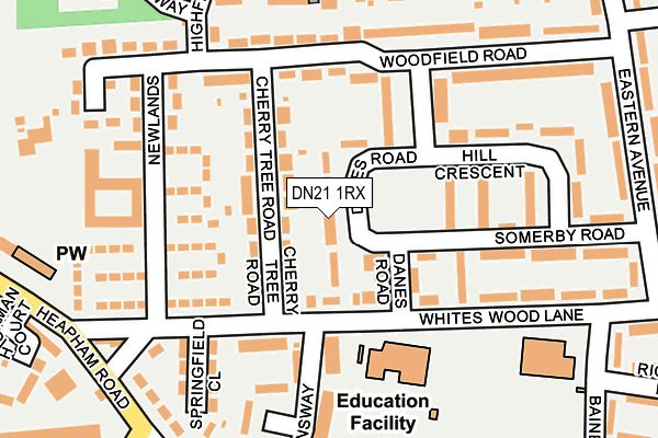 DN21 1RX map - OS OpenMap – Local (Ordnance Survey)