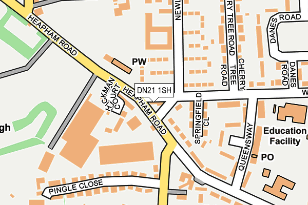 DN21 1SH map - OS OpenMap – Local (Ordnance Survey)