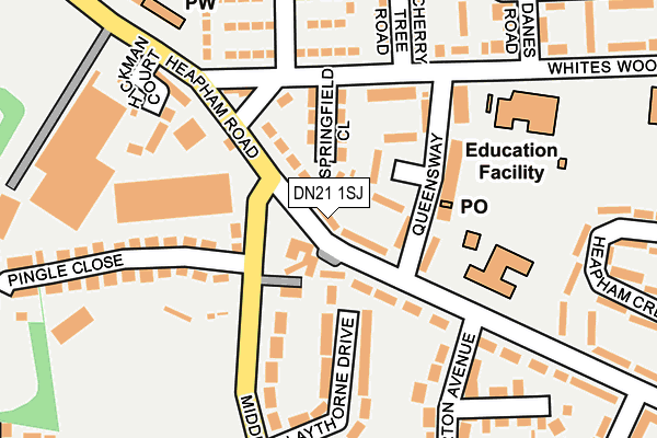 DN21 1SJ map - OS OpenMap – Local (Ordnance Survey)