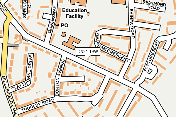 DN21 1SW map - OS OpenMap – Local (Ordnance Survey)