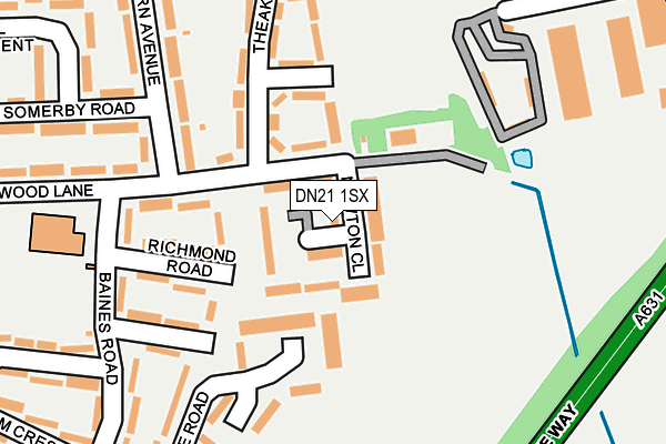 DN21 1SX map - OS OpenMap – Local (Ordnance Survey)