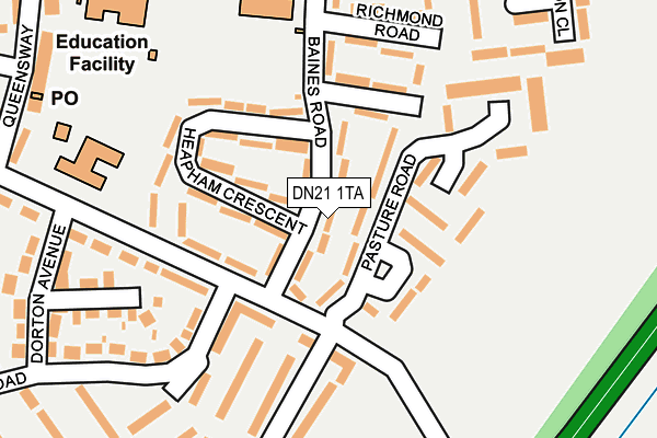 DN21 1TA map - OS OpenMap – Local (Ordnance Survey)