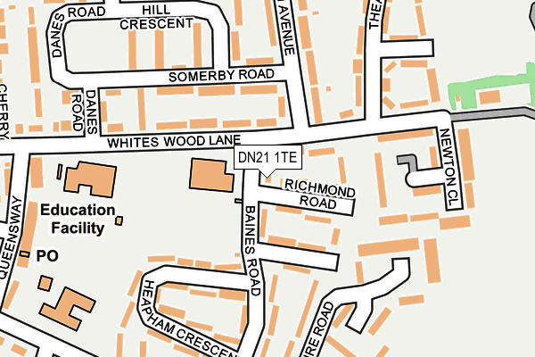 DN21 1TE map - OS OpenMap – Local (Ordnance Survey)