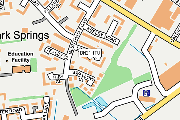 DN21 1TU map - OS OpenMap – Local (Ordnance Survey)