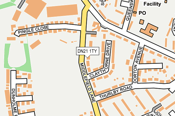 DN21 1TY map - OS OpenMap – Local (Ordnance Survey)