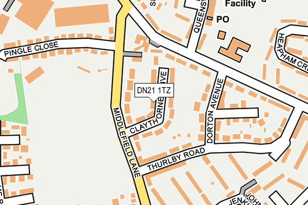 DN21 1TZ map - OS OpenMap – Local (Ordnance Survey)
