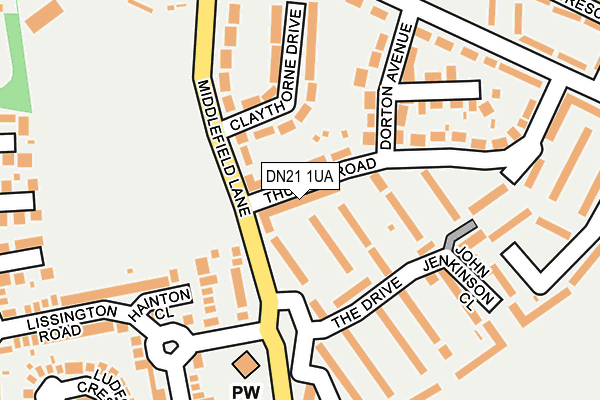 DN21 1UA map - OS OpenMap – Local (Ordnance Survey)