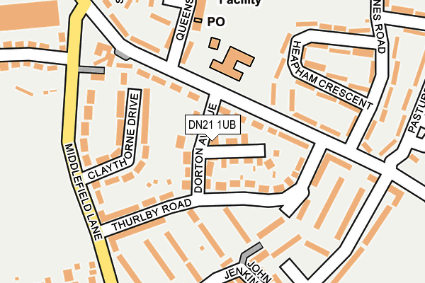DN21 1UB map - OS OpenMap – Local (Ordnance Survey)