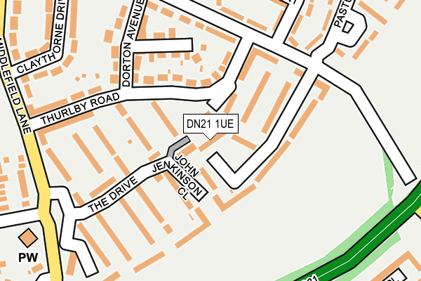 DN21 1UE map - OS OpenMap – Local (Ordnance Survey)