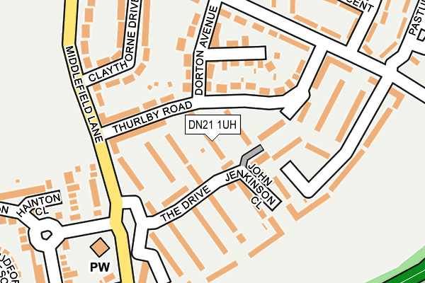 DN21 1UH map - OS OpenMap – Local (Ordnance Survey)