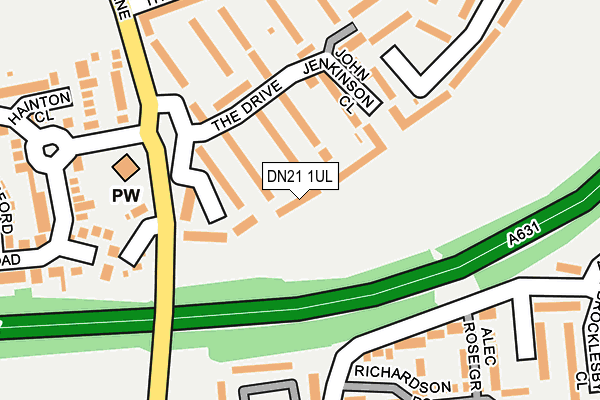 DN21 1UL map - OS OpenMap – Local (Ordnance Survey)
