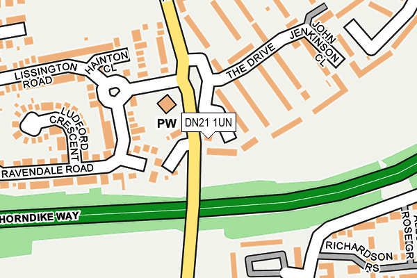DN21 1UN map - OS OpenMap – Local (Ordnance Survey)