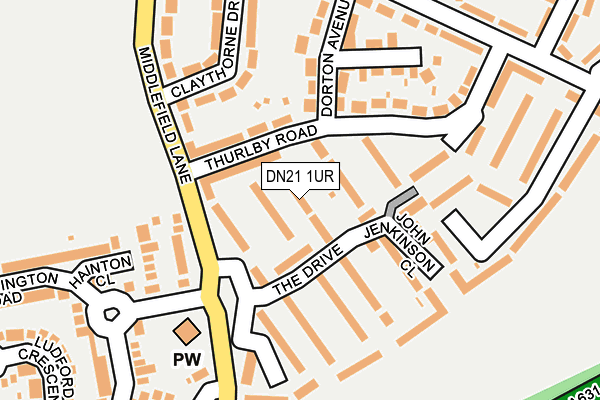 DN21 1UR map - OS OpenMap – Local (Ordnance Survey)