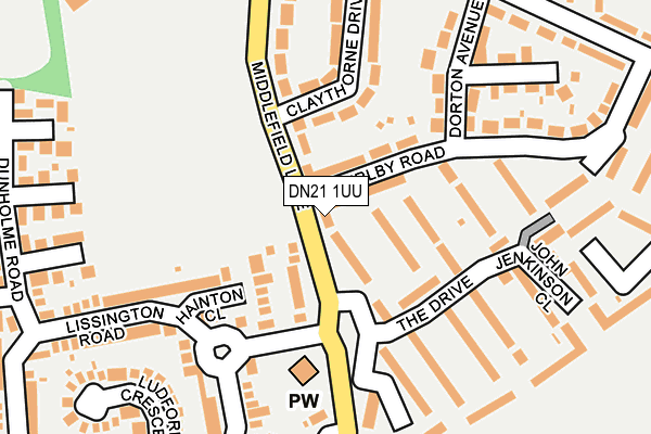 DN21 1UU map - OS OpenMap – Local (Ordnance Survey)