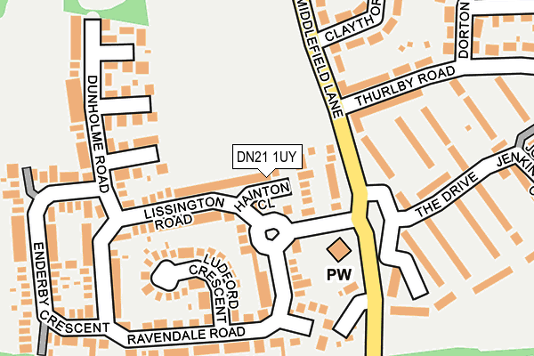 DN21 1UY map - OS OpenMap – Local (Ordnance Survey)
