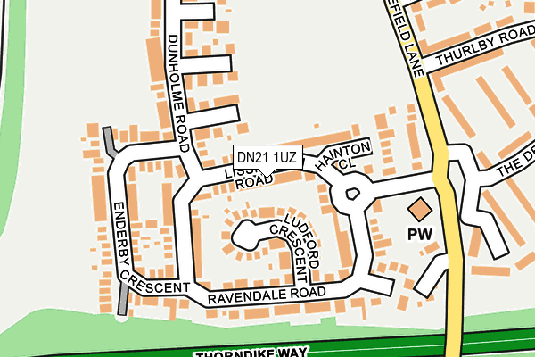 DN21 1UZ map - OS OpenMap – Local (Ordnance Survey)