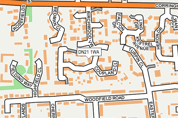 DN21 1WA map - OS OpenMap – Local (Ordnance Survey)